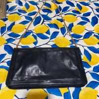 Borsa Clucht Blu scuro Vintage Elegante in Pelle