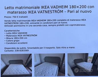Letto VADHEIM 180x200+ materasso VATNESTROM
