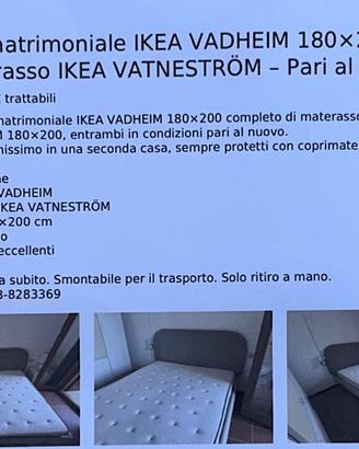Letto VADHEIM 180x200+ materasso VATNESTROM