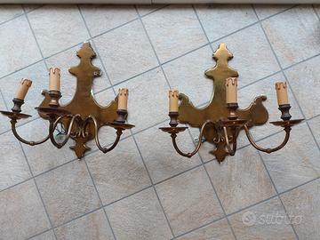 Candelabri da parete in ottone elettrici