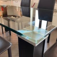 TAVOLO VETRO TEMPERATO CON SEDIE
