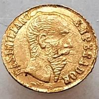 Moneta ORO IMPERIO MEXICANO 1865 MAXIMILIANO