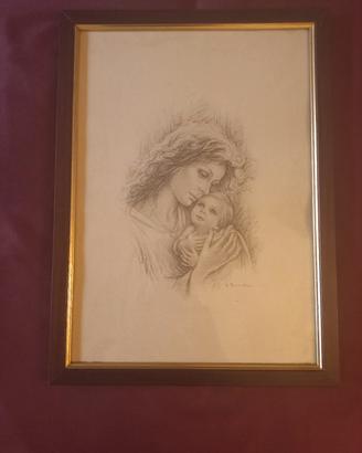 quadro Tarantino vintage volto di donna e bambino