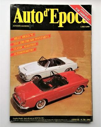 Auto d'Epoca Anno IX N. 7/8 Luglio Agosto 1992
