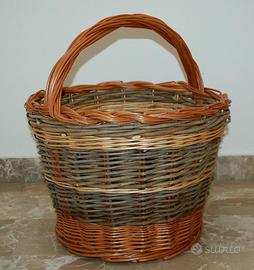 Cesto vimini portalegna pellet robusto