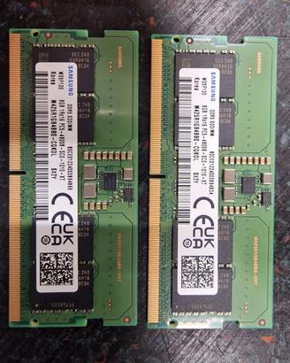 Coppia RAM 16GB (2x8GB) DDR5 4800MHz