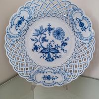 Piatti traforati in porcellana Meissen cipolla blu