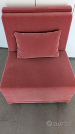 POLTRONA IN VLUTO COLOR ROSSO CORALLO 