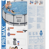 Bestway 56416-4 Set Piscina Fuori Terra Steel Pro