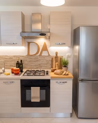 Cucina effetto eucalipto bianco