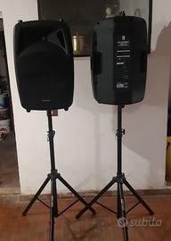 Coppia casse audio amplificate phonic da di e live