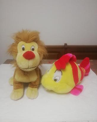 2 Peluche Leone Altezza 36 cm Pesce Lunghezza 45cm