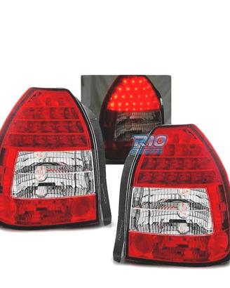 FANALI PER HONDA CIVIC 3P 95-01 LED ROSSO CRISTALL