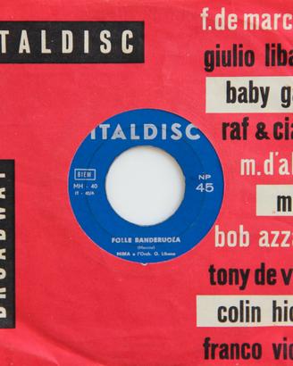 Disco di MINA 45 giri del 1960 (Folle banderuola)