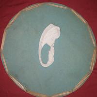 Quadretto rotondo Madonnina  gesso diametro 26 cm