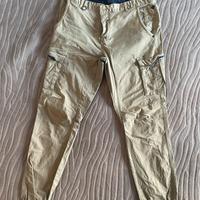 Pantaloni cargo tapered fit verdi - yes-zee