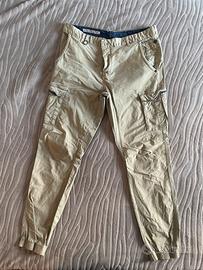 Pantaloni cargo tapered fit verdi - yes-zee