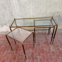 TAVOLINI OTTONE E VETRO