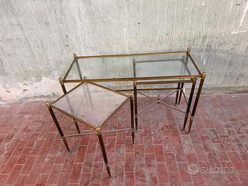 TAVOLINI OTTONE E VETRO