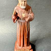 Padre PIO statuetta cm. 16 in vetro resina anni 70