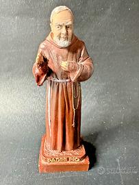 Padre PIO statuetta cm. 16 in vetro resina anni 70