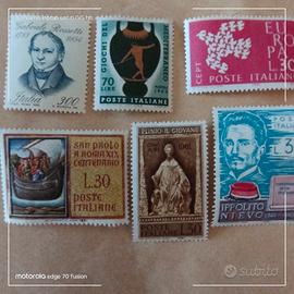 6 francobolli italiani nuovi del 1961/63