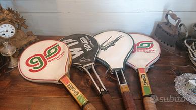 lotto 4 racchette  tennis vintage anni 80 con cust