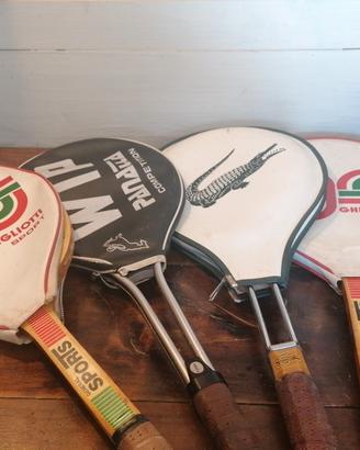lotto 4 racchette  tennis vintage anni 80 con cust