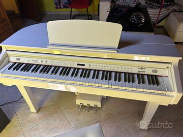 Piano digitale mezza coda bianco lucido