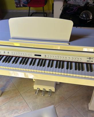 Piano digitale mezza coda bianco lucido