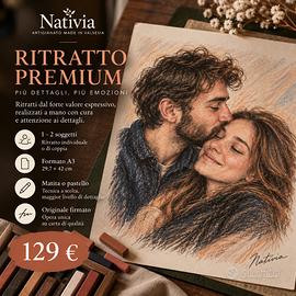 Ritratto di coppia da foto fatto a mano A3