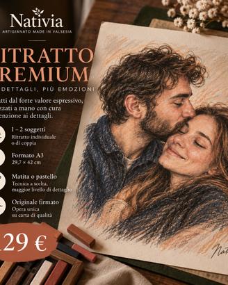 Ritratto di coppia da foto fatto a mano A3