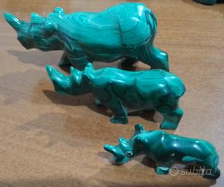 Rinoceronti in malachite