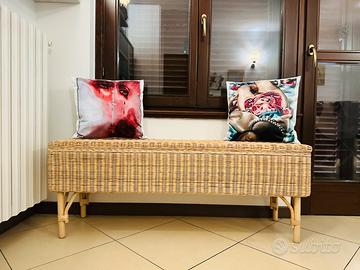 Panca con contenitore in rattan IKEA
