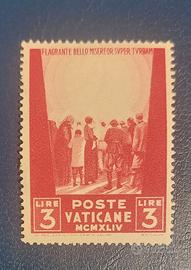 1945 – Vaticano – Lire 3 carminio – Opere di Carit