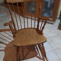 sedia a dondolo in legno massello