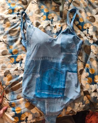 Costume intero Calzedonia blu jeans con coppe