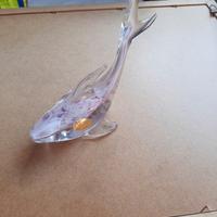 Squalo in vetro di murano rosa