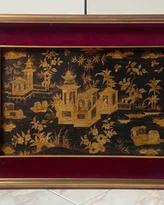 Pannello cinese laccato - prima meta ‘900