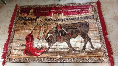 Tappeto decorativo 120x170 con toro e torero