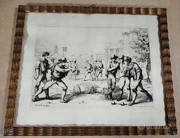 Coppia incisioni di Bartolomeo Pinelli