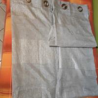 Tende Doppio pannello grigio perlato con anelli