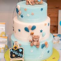 torta scenografica battesimo bimbo orsetti e miele