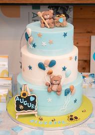torta scenografica battesimo bimbo orsetti e miele