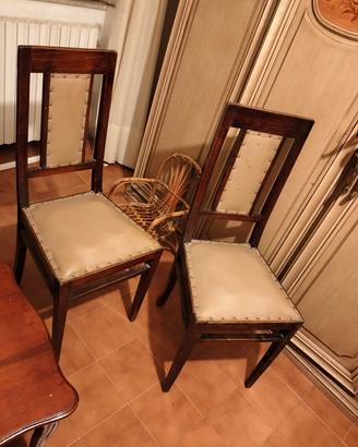 sedie vintage anni 30 colore cammello 