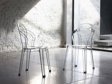 4 Sedie policarbonato trasparente stile Kartell
