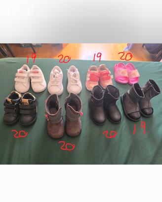 scarpe ciabatte stivali bambina numero 19/20
