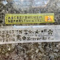 lotto 2 vecchi normografi a righello da scuola