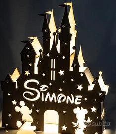 lampada personalizzata  legno natale idea nascita 