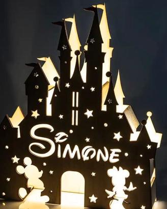 lampada personalizzata  legno natale idea nascita 